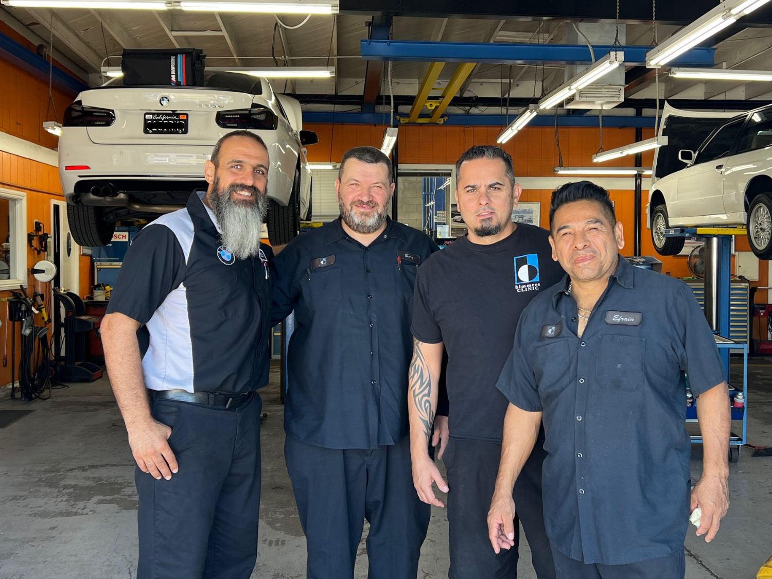 The Bimmers Clinic team in the shop